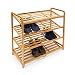 Produktbild Relaxdays Schuhregal Bambus HxBxT 67x70,5x33 cm schräge Schuhablage mit 4 geräumigen Ebenen aus natürlichem Bambus als Schuhständer und praktisches Accessoire für den Flur und die Wohnung, natur