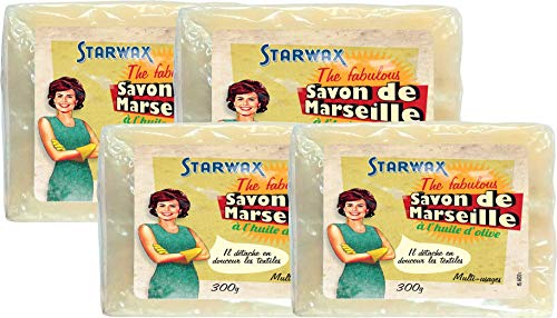 Starwax Fabulous 21016 jabón de Marsella con aceite de oliva Cube - Juego de 4