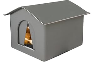 MBIYHGTA Niche d'extérieur pour chat – Abri résistant aux intempéries pour animaux de compagnie, maison isolée et confortable pour chat | Maison d'extérieur étanche pour chat, maison pliable pour animaux de co