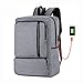 Produktbild WENDYRAY Diebstahlsicherer Laptop-Rucksack Business/Computer/Schulrucksack mit USB-Ladeanschluss für Männer und Frauen, Fit für 15 Zoll wasserdichter Laptop,Gray