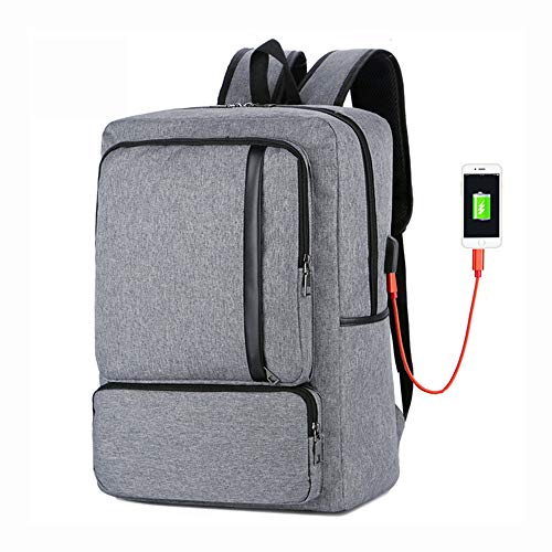 Preisvergleich Produktbild WENDYRAY Diebstahlsicherer Laptop-Rucksack Business / Computer / Schulrucksack mit USB-Ladeanschluss für Männer und Frauen, Fit für 15 Zoll wasserdichter Laptop,Gray