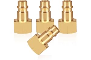 SUKUDON Accouplement à air comprimé 4pc avec filetage intérieur 3/8 "filetage femelle en laiton 3/8 pouce bouchon d'accouplement prise d'accouplement bouchon de tuyau bouchon de soupape prise filetée