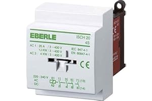Eberle Controls 049095140000 Installationsschütz ISCH 20-4 S (brummfrei, mir Gleichrichter, Nachfolgetyp von ISCH30-4 S, 20 A, 4 S, AC 230 V)