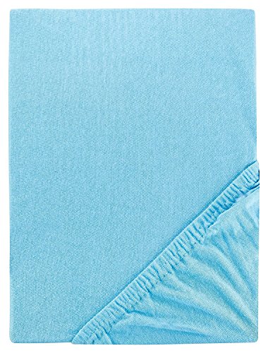 Aminata Kids Spannbettlaken 70x140 blau türkisblau Feinjersey Jersey Spannbetttuch Kinderbett