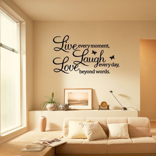 Ecloud Shop LIVE LAUGH LOVE Wandtattoo Wandaufkleber Wandsticker Wandbilder Deko. PVC - 2