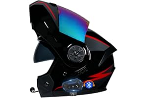 CNNGU Casque Modulable Moto Bluetooth Intégral Casque, ECE Homologué, Coque Haute Résistance, Respirante Et Confortable, pour Adultes, Femmes Et Hommes