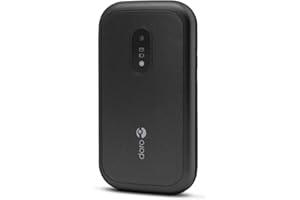 Doro 6040 Teléfono Móvil 2G con Tapa para Mayores con Teclas Grandes, Botón SOS con Geolocalización y Base de Carga [Versión Española] (Negro)
