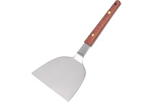 HZTYYIER Spatole Teppanyaki Hamburger in Acciaio Inossidabile Turner Raschietto Pancake Bistecca da Cucina Pala Fritta Spatola per Piastra in Metallo (120 MM)