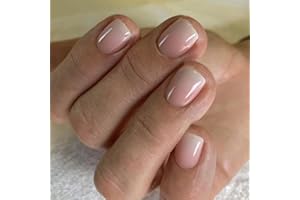 MouYouGlow Press on Nails Kurz,Square Rosa Nude Pink Gradient White Fake Nails Full Cover Kunstnägel mit Nagelkleber,Eckig Babyboomer Weiß Acryl Künstliche Fingernägel für Frauen & Mädchen