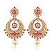 I Jewels Gold Plated Chandbali Earrings for Women E2326Q (Pink) RS.299.00