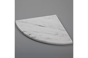 Lovdeco Marble Corner Shower Shelf, Carrara Marble, Polished 9" Round Edge Corner Shelves for Bathroom, Shower, 1 Piece