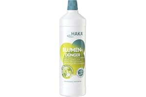 ‎HAKA HAKA Blumendünger flüssig, 1L, stärkt Pflanzenwachstum & Blütenbildung, Universal Flüssigdünger für Zimmer-, Balkon- & Gartenpflanzen, für Obst & Gemüse, vegan, ohne Phosphat, umweltfreundlich