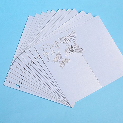 ROSENICE 50 Stück Tischkarten Schmetterlings Blume Hochzeit Dekoration Tischdekoration Namenskarten Platzkarten - 9