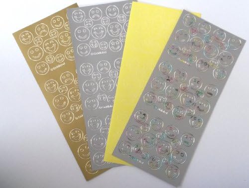 Smiley and Sad Faces Peel Off Stickers (Various Colours) (Gold)
