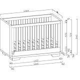 Babybett aus der Serie Yves Hochglanz 70cm x 140cm - 2