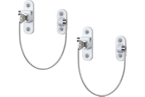 2 Stück Kindersicherung Fenster, YTOOK Kabelschloss für Fenster, Fenster Öffnungsbegrenzer mit Schlüssel und Schrauben, Kindersicherung für Schrank und Schubladen