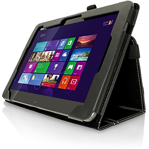 igadgitz Schwarz PU Ledertasche Hülle Folie für Asus Transformer Pad TF103C 10,1 Zoll mit Multi-Winkel Betrachtungs + Stylus-Stift Elastischen Halter + Displayschutzfolie - 6