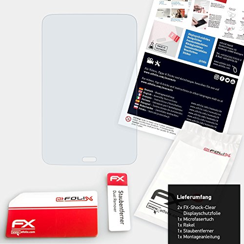 Samsung Galaxy Tab 3 7.0 Lite Folie – 2 x atFoliX FX-Shock-Clear stoßabsorbierende ultraklare Panzerfolie - 2