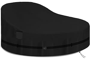 YMPPMKN Sonneninsel Schutzhülle Rund Schwerlast 600D Oxford Gewebe mit Schnallen, Wasserdicht, Winddicht, UV-Beständiges Sonneninsel Abdeckung Rund (Schwarz,230 * 90cm)