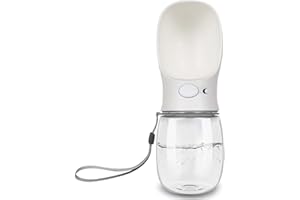 Baomasir Tragbare Haustier Wasserflasche Hund Katze Trinkflasche,Pet Travel Water Drink Flasche，Ideal für Unterwegs und Wandern, Weiß