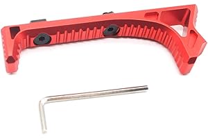 TRIROCK Red Tactical Aluminum Link Curved Angled Hand Stop Fits M-LOK handguard Rail System