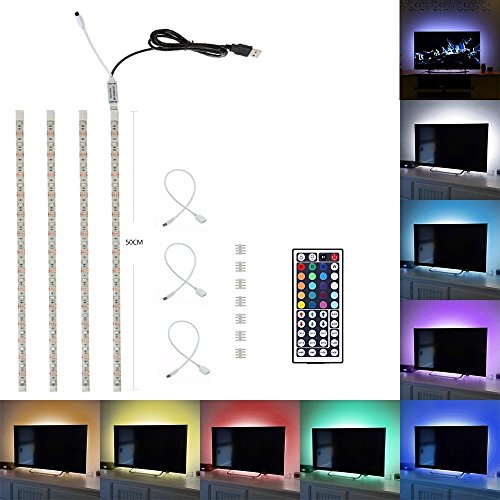 Aneo Flexibele LED Streifen USB Kabel DC 5V 4*50cm Lichtstreifen Lichtband RGB 5050 SMD Wasserdicht TV Hintergrund Stimmungsbeleuchtung Für TV Computer Desktop Laptop Tablet PC Auto Background - 6
