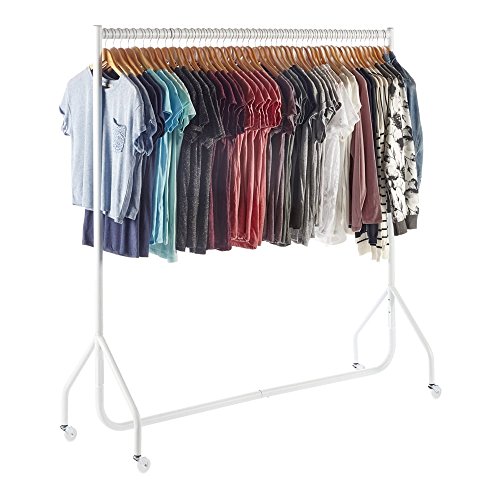 Shopfitting Warehouse Stabiler, Großer Kleiderständer, Garderobenständer – Robuste 153cm lange Profi-Kleiderstange komplett aus Stahl in Weiß - 2