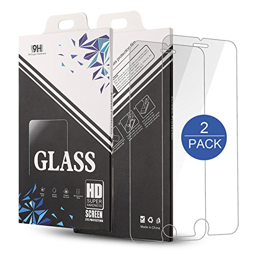 iPhone 6S Plus/6 Plus (5.5 inch) Case + [2 Pack] iPhone 6S Plus Glass Screen Protector,L-FADNUT [Carbon Fiber Lines] TPU Silicone Ultra Slim Back Case,Shock Absorbing Bumper Protective Case Cover Black