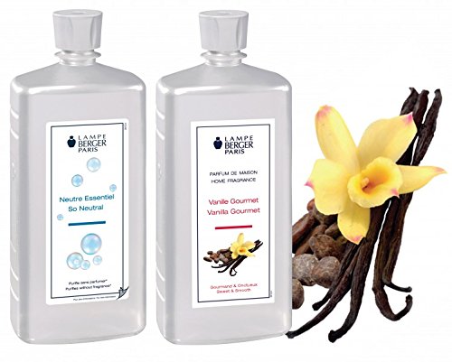 Lampe Berger Vorteilsset - 2 Düfte - 1000 ml Neutral und 1000 ml Französische Vanille / Absolu de Vanilla inkl. EO Shopping Bag