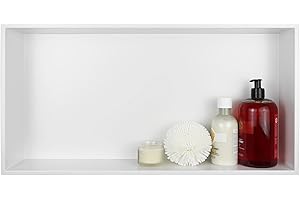 Bernkot Nicho de ducha de acero inoxidable 304, 60 cm × 30 cm × 10 cm, nicho de pared blanco para almacenamiento de baño, no requiere azulejos, ducha empotrada, montaje excesivo