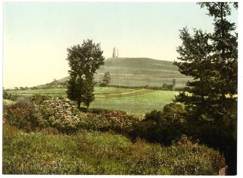 Victorian View of Tor Hill, Glastonbury, Somerset, England, Large A3 size 41 by 28 cm Canvas Textured Fine Art Paper Photo Print