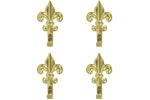 VIDOELETTRONICA® Set da 15 Ganci Oro, Appendino per Quadro, Forma Giglio, Fiorentino con Chiodi, 44 mm