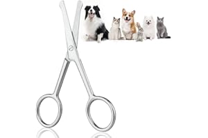 Adiwo Hundehaarschere Fellschere,10.5cm Aus Edelstahl Fellschere Pfotenschere Abgerundete Schere Hund Pfotenschere für Hunde Haustierschere Schere Hundehaare Schneiden für eine perfekte Fellpflege