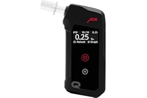 ACE Q Etilometro - Etilometro con memoria e display OLED - calibrato per l'uso da parte della polizia - Etilometro per auto e feste