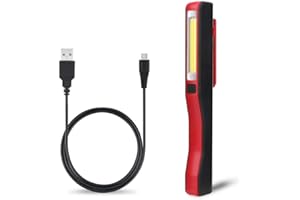 Gbivbe LED Inspection Lamp, Rechargeable Work Light, Portable Pocket Torch with Magnetic Clip, Super Bright COB Flashlight, Camping Lights for Household Workshop Emergency Use