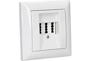 Busch-Jaeger Balance SI Set: 1x Rutenbeck Anschlußdose TAE 3x6 NFN Up0 rw mit Zentralscheibe + 1x 1721-914 1-fach Rahmen Alpinweiß