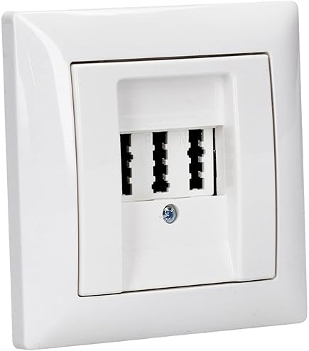 Busch Jäger, Rutenbeck Prise Réseau Encastrée 10 Gigabit/S (10GbE) KAT6A 6A 1 Connecteur RJ45 Prise WISI TV SAT RADIO 3 Trous Au Design BJ DUR2000 - View #5