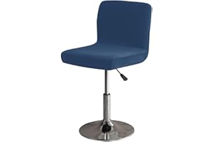 GUYIRT Soft Stretch Bar Stool Covers with Back, Velvet Slipcovers for Bar Stools Dustproof Protector for Short Back Pub Chairs-Navy blue-Set of 4