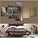 Produktbild Lsfhb Hd Drucke Bilder Leinwand Für Wohnzimmer Wohnkultur Moderne 5 Stücke Figur Von Buddha Malerei Modulare Wandkunst Poster Rahmen K-350X250Cm
