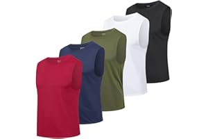 HUAKANG Paquete de 3 or 5 Camiseta Tirantes para Hombre Secado rápido Gimnasio Ropa Deportiva Camiseta sin Mangas para Entrenamiento Running