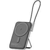 Juo Magsafe Powerbank 10000mAh Standlı 20W Dahili Type-C Kablolu Taşınabilir Hızlı Şarj Cihazı Siyah