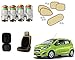 Auto Pearl Premium Quality Car Accessories Combo of Car Tyre Air Alert Valve Cap Set of 4 Pcs. & Car Velvet Bead Seat Cushion Black 1pcs. & Premium Quality Car Auto Window Side Chipkoo Sunshade Curtains Beige Set of 5 Pcs. For Chevrolet Beat Type-2 RS.1203.00