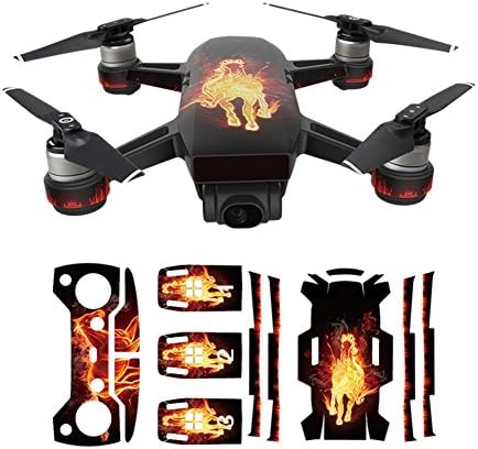 Hzjundasi Sunscreen Wrap Body+3*Battery+Arm+Controller Colorful Sticker Decal Skin Set for DJI Spark Drone Model DW03