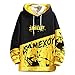 Produktbild Realde Herren Lange Ärmel Kapuzenpullover Sweatshirt Freizeit Coole Graffiti Drucken Patchwork Loose fit mit Taschen Mantel Herbst und Winter Pullover Sport Fitness Training