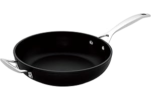 LE CREUSET Padella in Alluminio Antiaderente con Impugnatura e Maniglia, Alta, Ø 26 cm, PFOA Free, per Tutte Le fonti di Calore, induzione incl., Nero