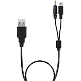 Mcbazel Charging Cable for PSP 1000/2000/3000/PS3, 2 in 1 USB Data Charger Cable Lead for PSP 1000 2000 3000