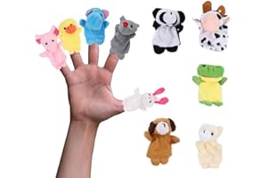 SSRDFU marionnettes à Doigts，Lot de 10 marionnettes à Doigts pour bébé - Cadeau d'anniversaire d'enfant - Jouet en Peluche pour garçons et Filles - Cadeaux pour Noël Pâques et fête d'enfants