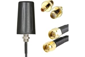 UniteCom 4G/5G MiMo Antenne, robust, 2 Eingänge, robuste Zellantenne, 3 m, SMA-Stecker, TS9, Wandmontage, LTE, Breitband, Internet, extern, wasserdicht (Antenne + TS9-Adapter)