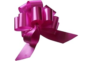 WITTY CUTIES Large Hot Pink Pompom Gift Bows - Pack of 5 for Wrapping, Wreaths, Crafting & Wedding Decor
