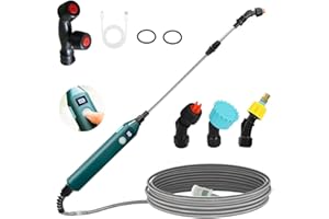 JOAASU Pulverizador Eléctrico para Plantas, Pulverizador Bateria, Pulverizador Electrico 3.7V, con 4 Boquillas Regulable y 5M Manguera, con Indicador de Nivel de Batería, para Regar Plantas